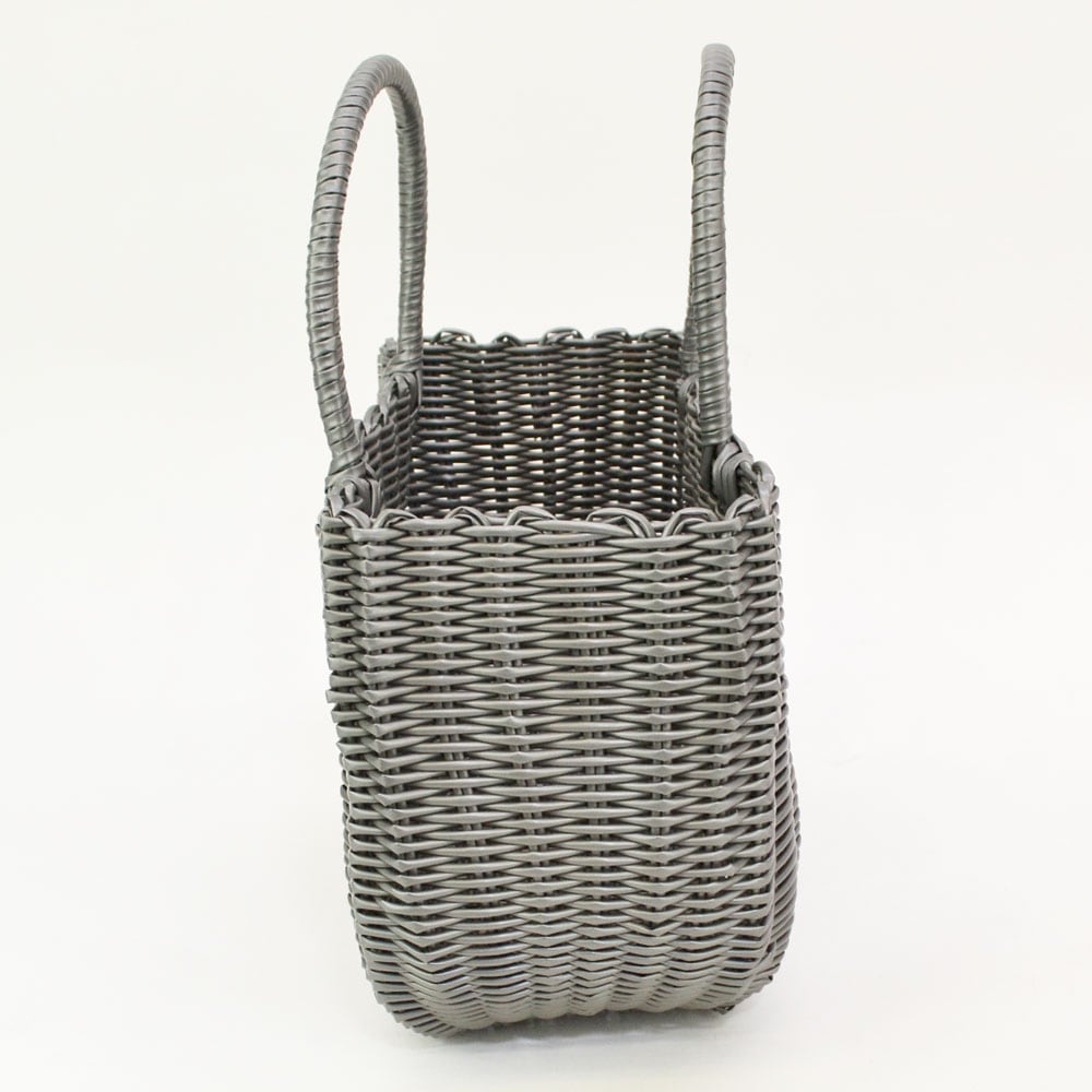 PPバッグ ミドルサイズ グレー ビニール かごバッグ 温泉