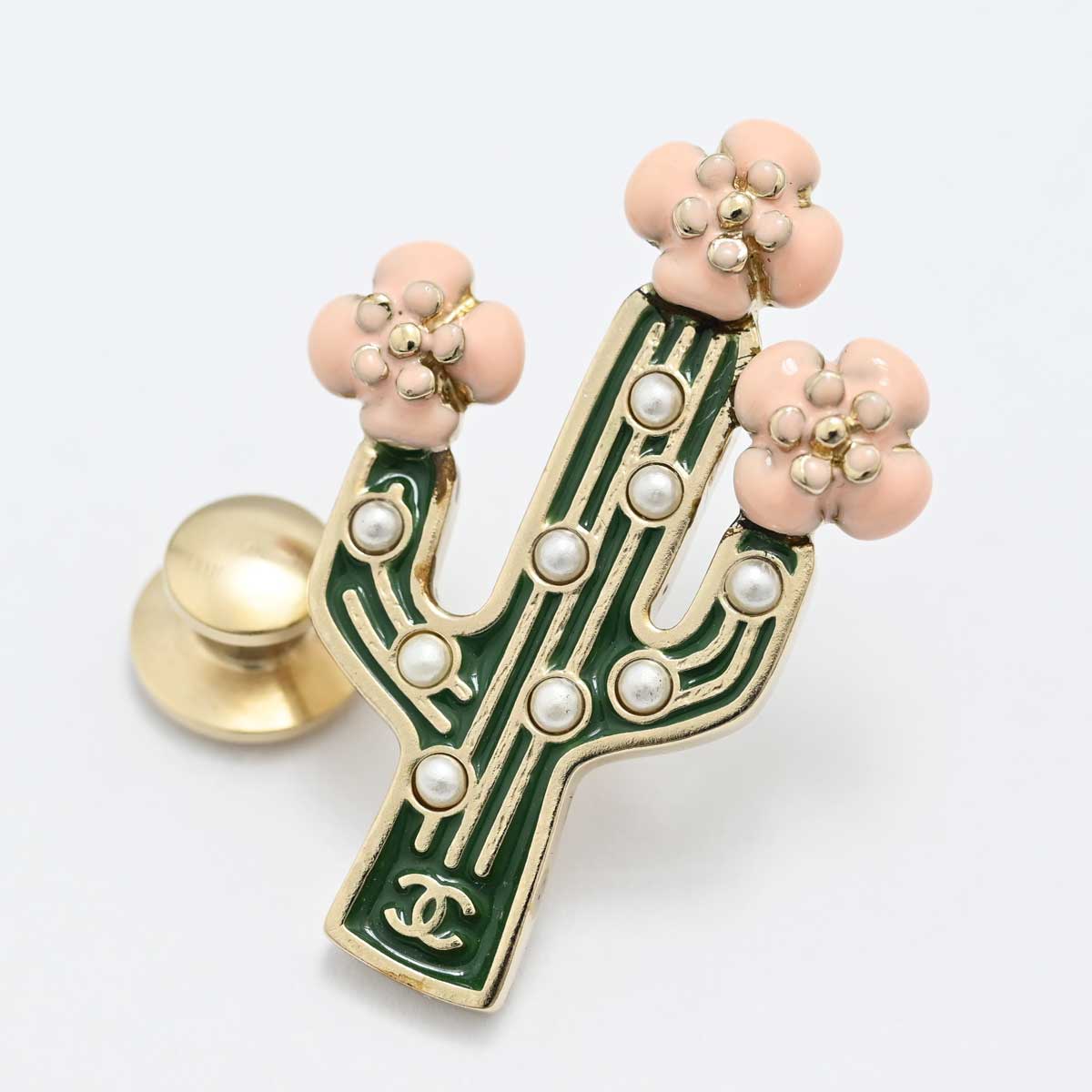 シャネル CHANEL サボテン ピンブローチ カメリア ココマーク フェイク