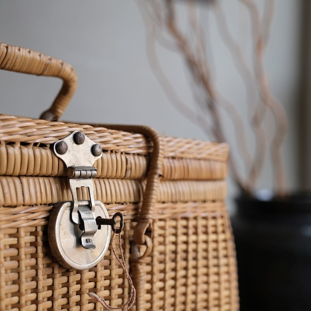 籐の大正バスケット 煎茶籠｜古雑貨,籠 バスケット｜古家具