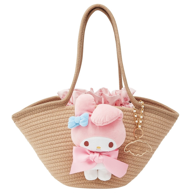 ぬいぐるみ付き かご風バッグ かご バッグ かばん かわいい