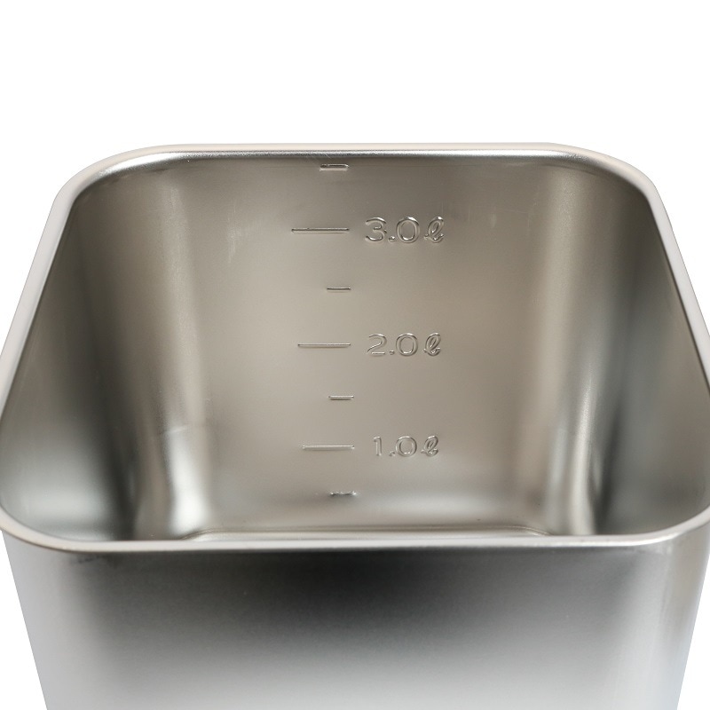 HACCP】【NSF】18-8 深型角キッチンポット 目盛付 3.6L SH-4215D