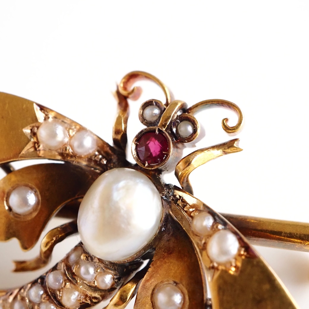アンティークジュエリー アンティークブローチ ゴールド パール