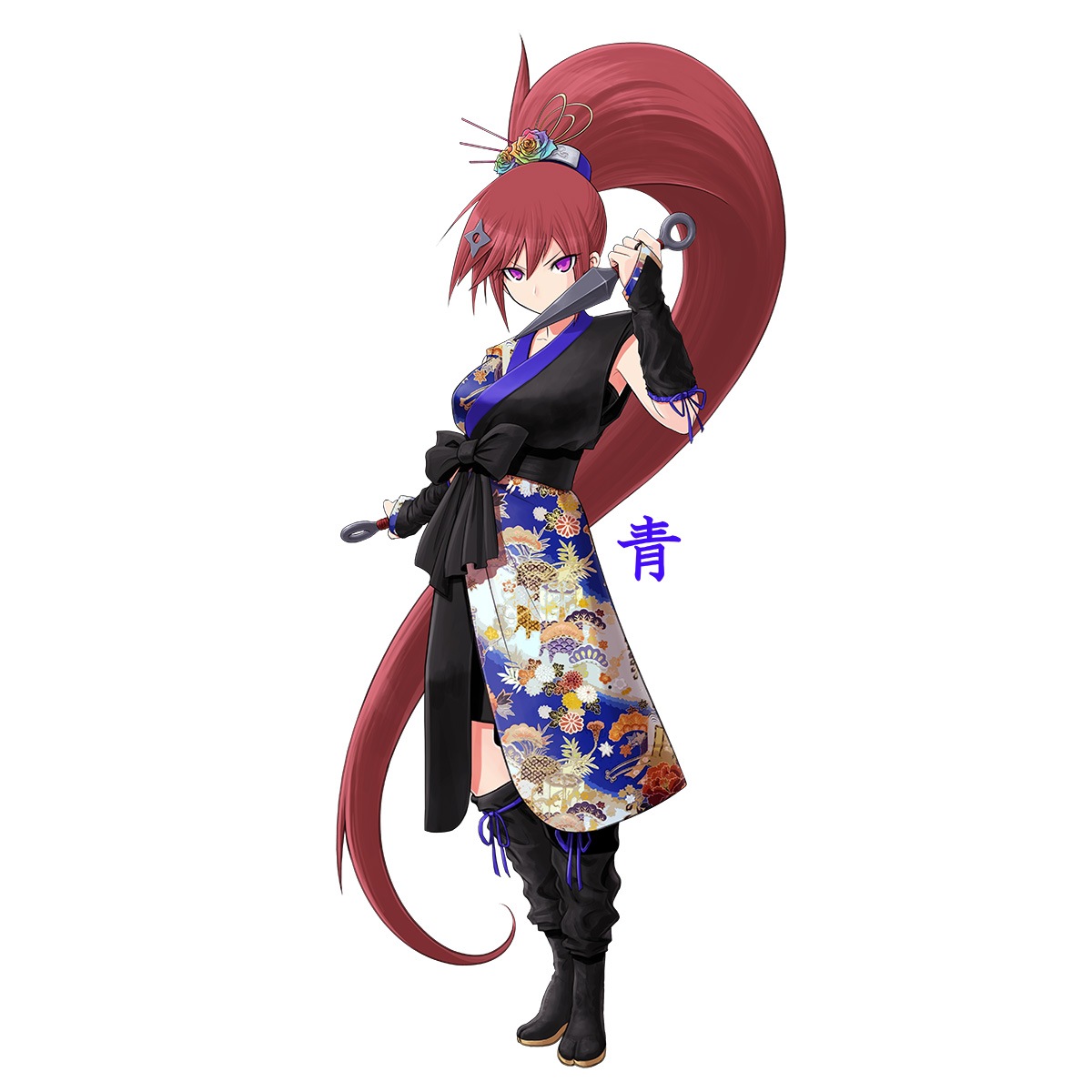 本格くノ一衣装 2WAYタイプ（パンツ・巻きスカート） 赤 青 黒｜【公式