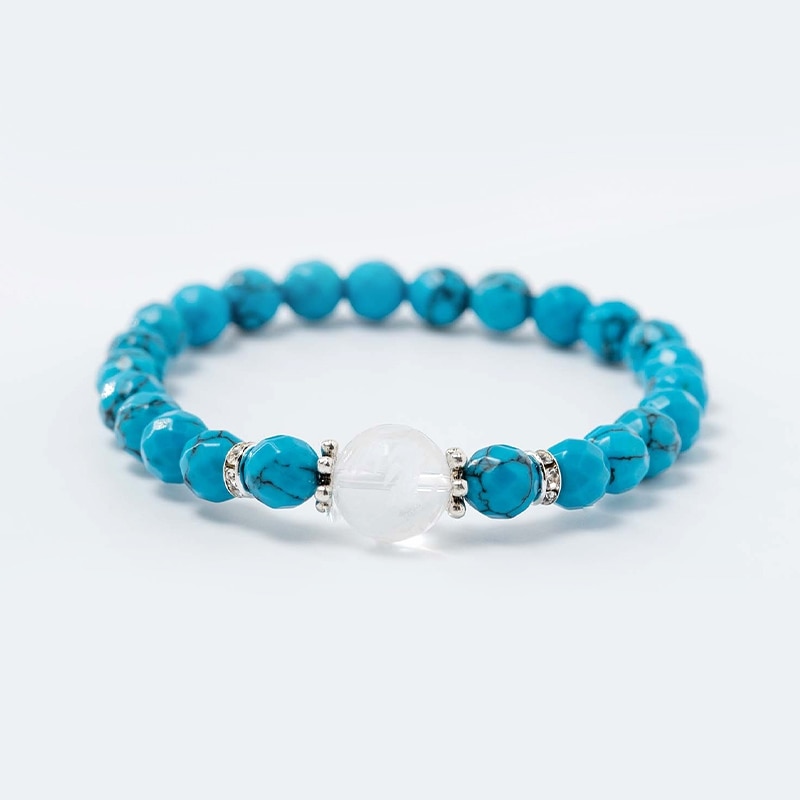 水晶龍彫り ターコイズ 一粒パワーストーンブレスレット｜白崎八幡宮
