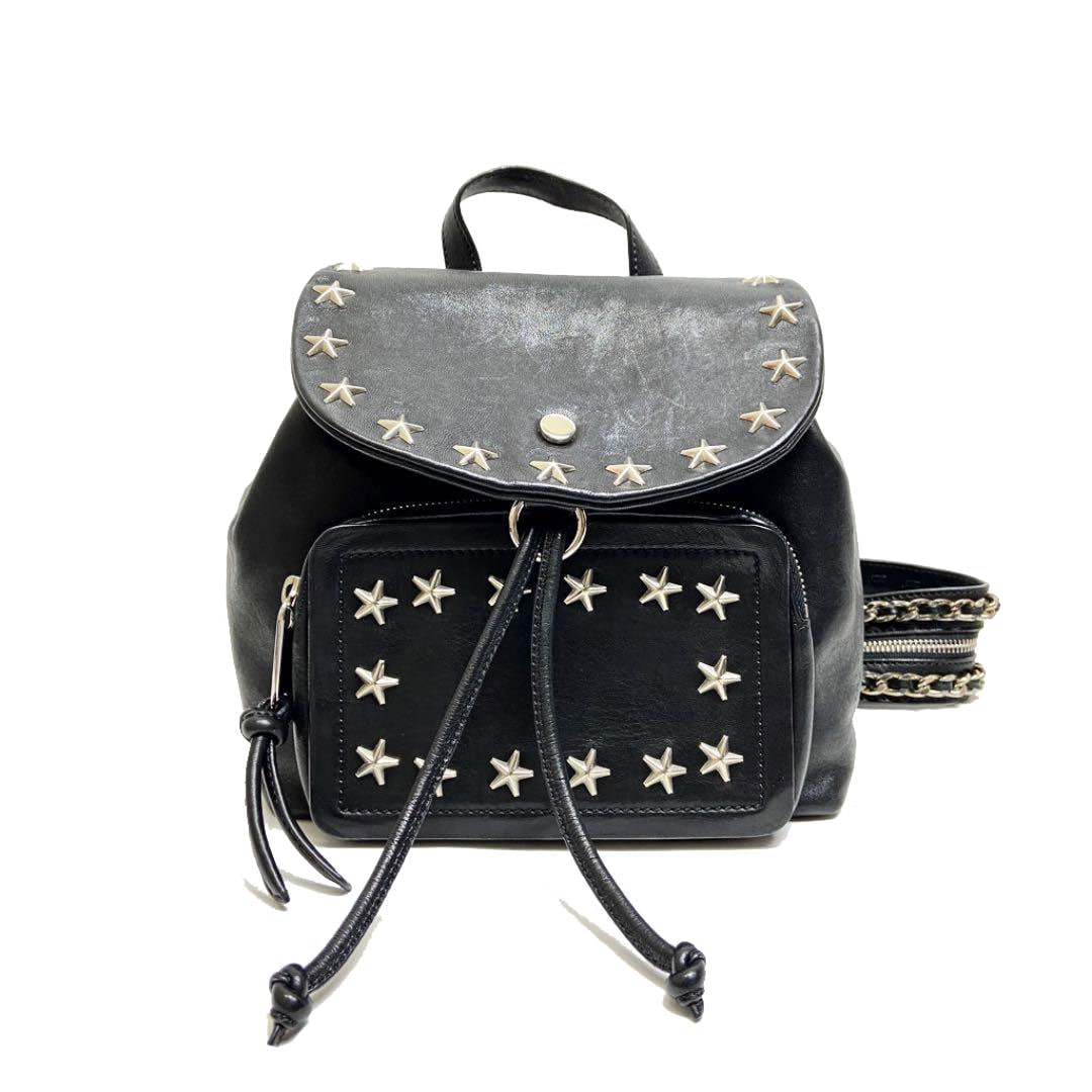 JIMMY CHOO ジミーチュウ スタッズ チェーンポシェット ポーチ レザー