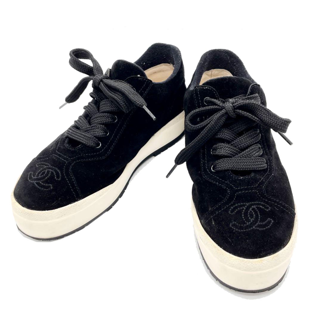 CHANEL シャネル スニーカー ココマーク スエード ブラック 36（約23cm