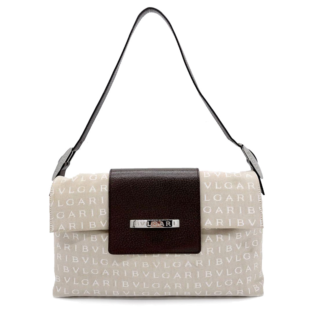 BVLGARI ブルガリ ワンショルダーバッグ ロゴマニア キャンバス レザー