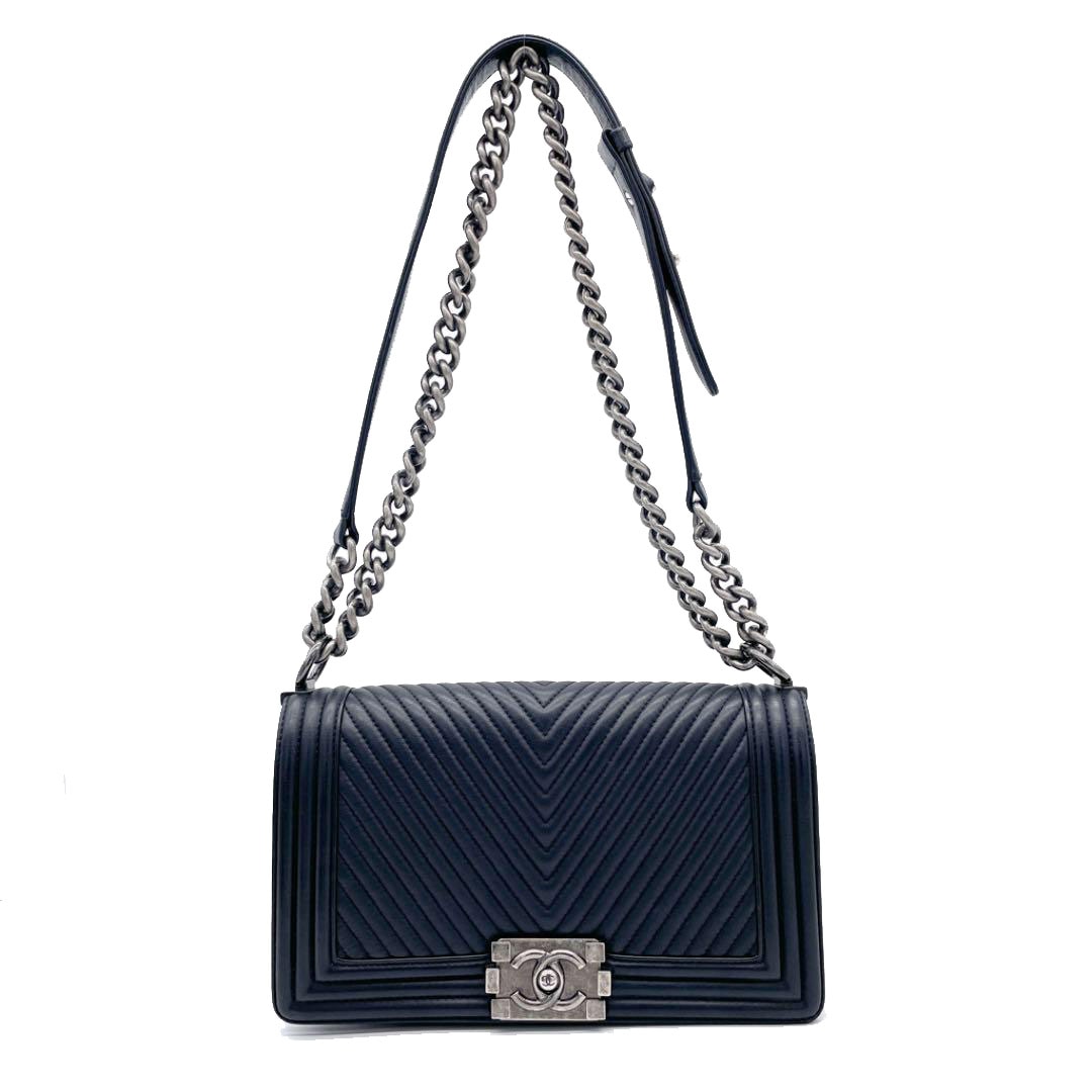 CHANEL シャネル ボーイシャネル チェーンショルダーバッグ Vステッチ