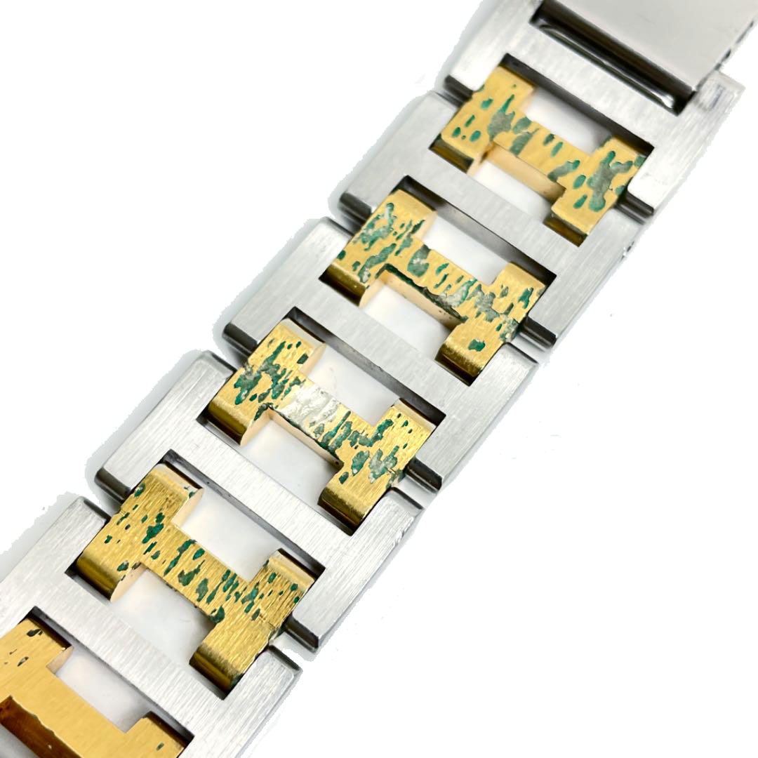 HERMES エルメス クリッパー メンズ 腕時計 コンビ GP SS ゴールド