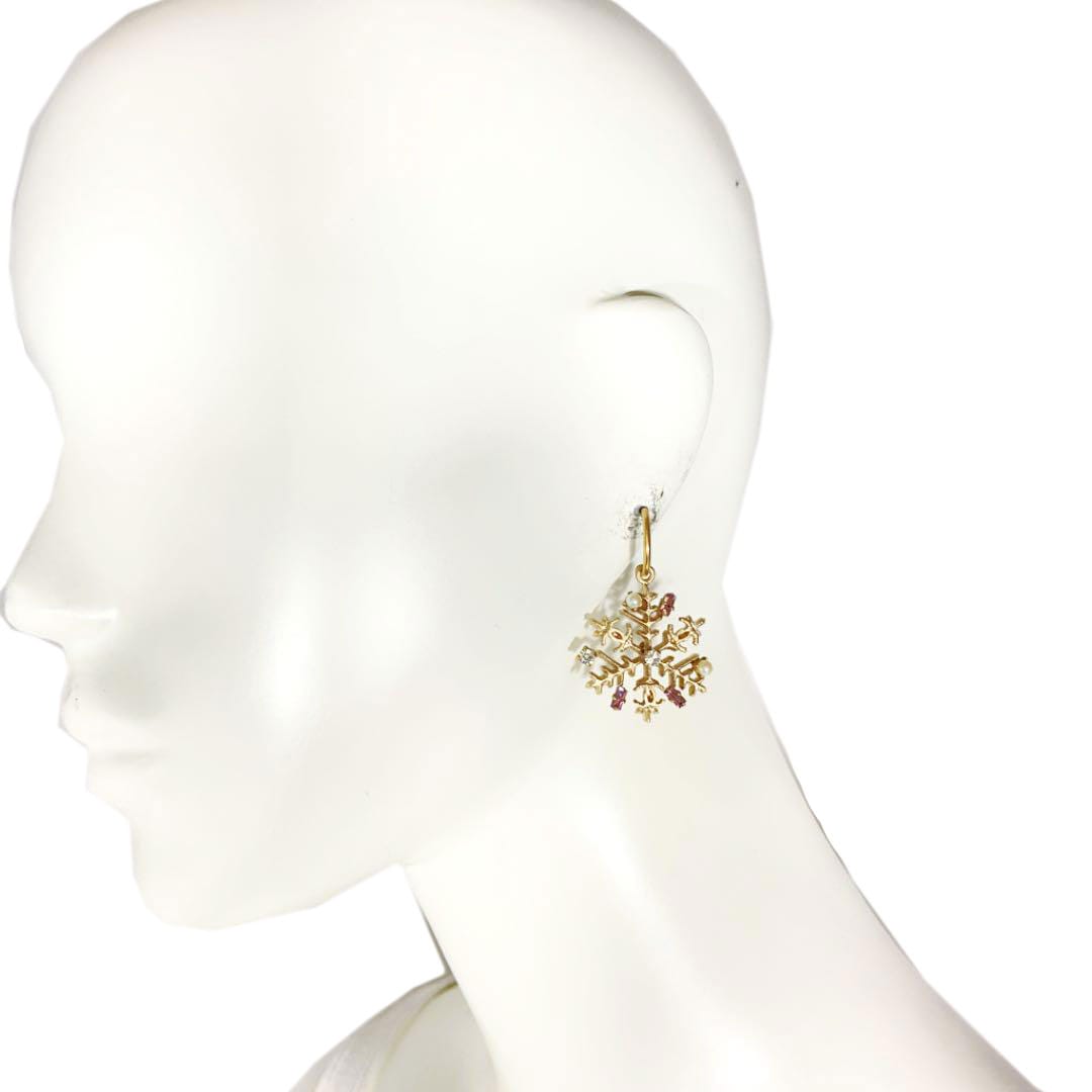 CHANEL シャネル ピアス スノーフレーク 雪の結晶 ラインストーン