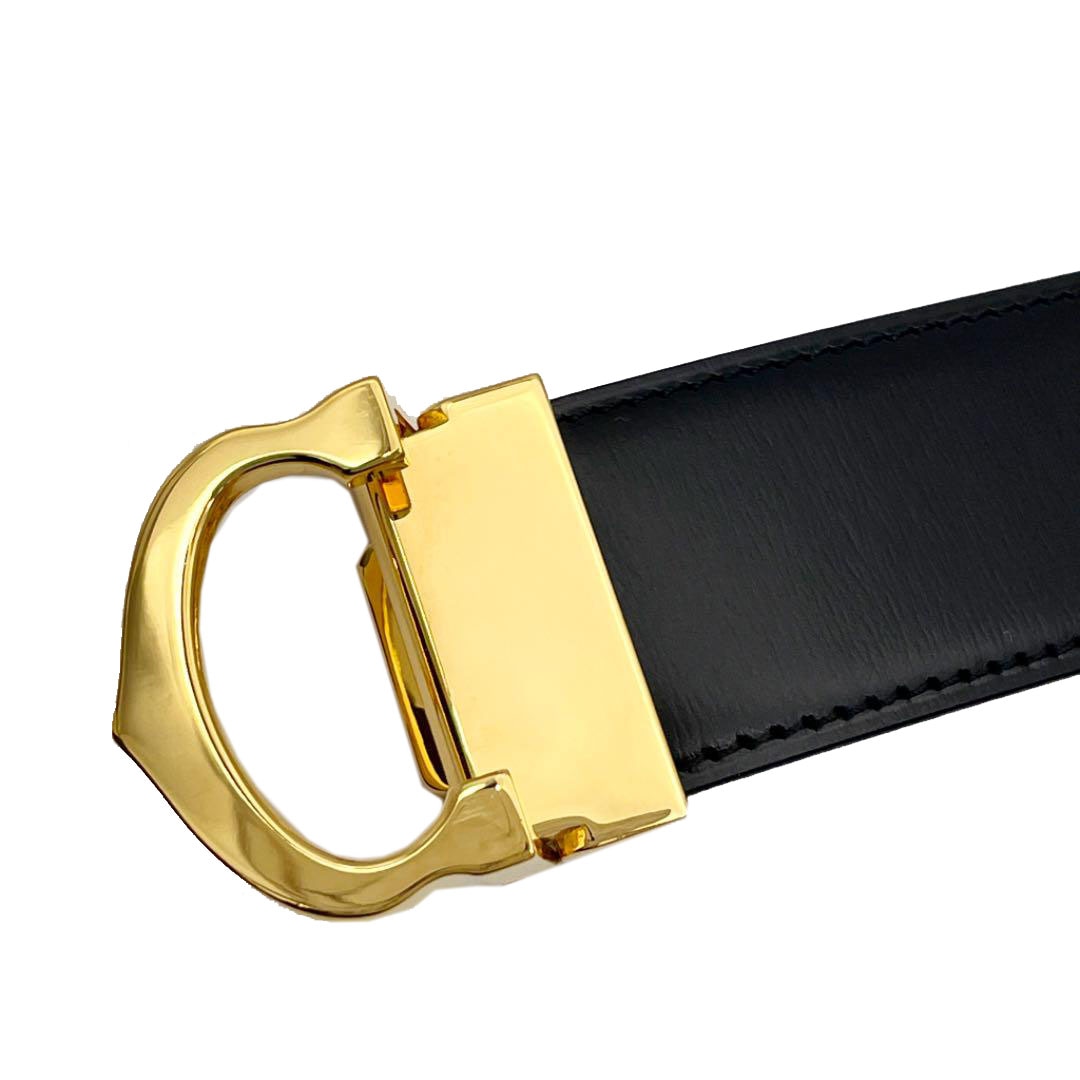 Cartier カルティエ Cバックル ベルト リバーシブル レザー ブラック