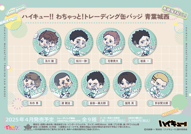 ハイキュー‼︎合同練習会 青城祭2019 缶バッジ 及川 岩泉 珍道中