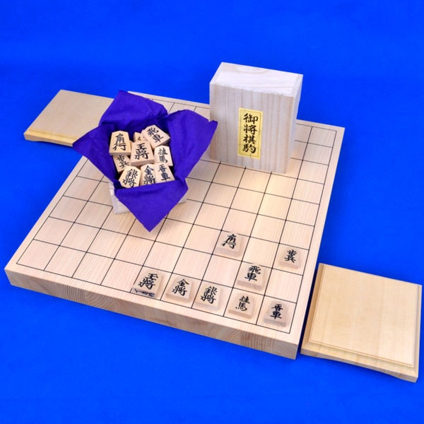 木製将棋セット 桧1寸卓上将棋盤セット(将棋駒黄楊上彫駒) | 卓上将棋