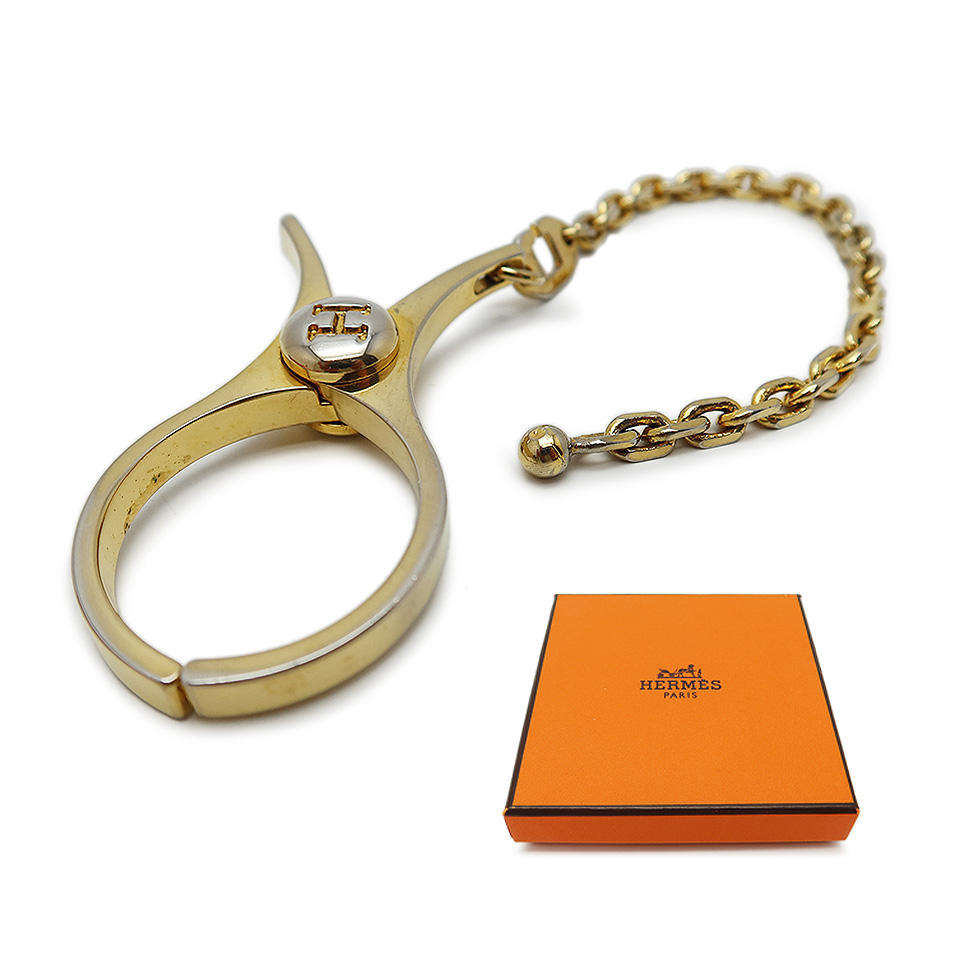エルメス グローブホルダー クリップ メタル ゴールド 【中古】 | 株式