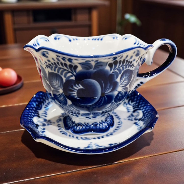 ロシア雑貨店マリンカ / グジェリ陶器 カップ＆ソーサーgz223