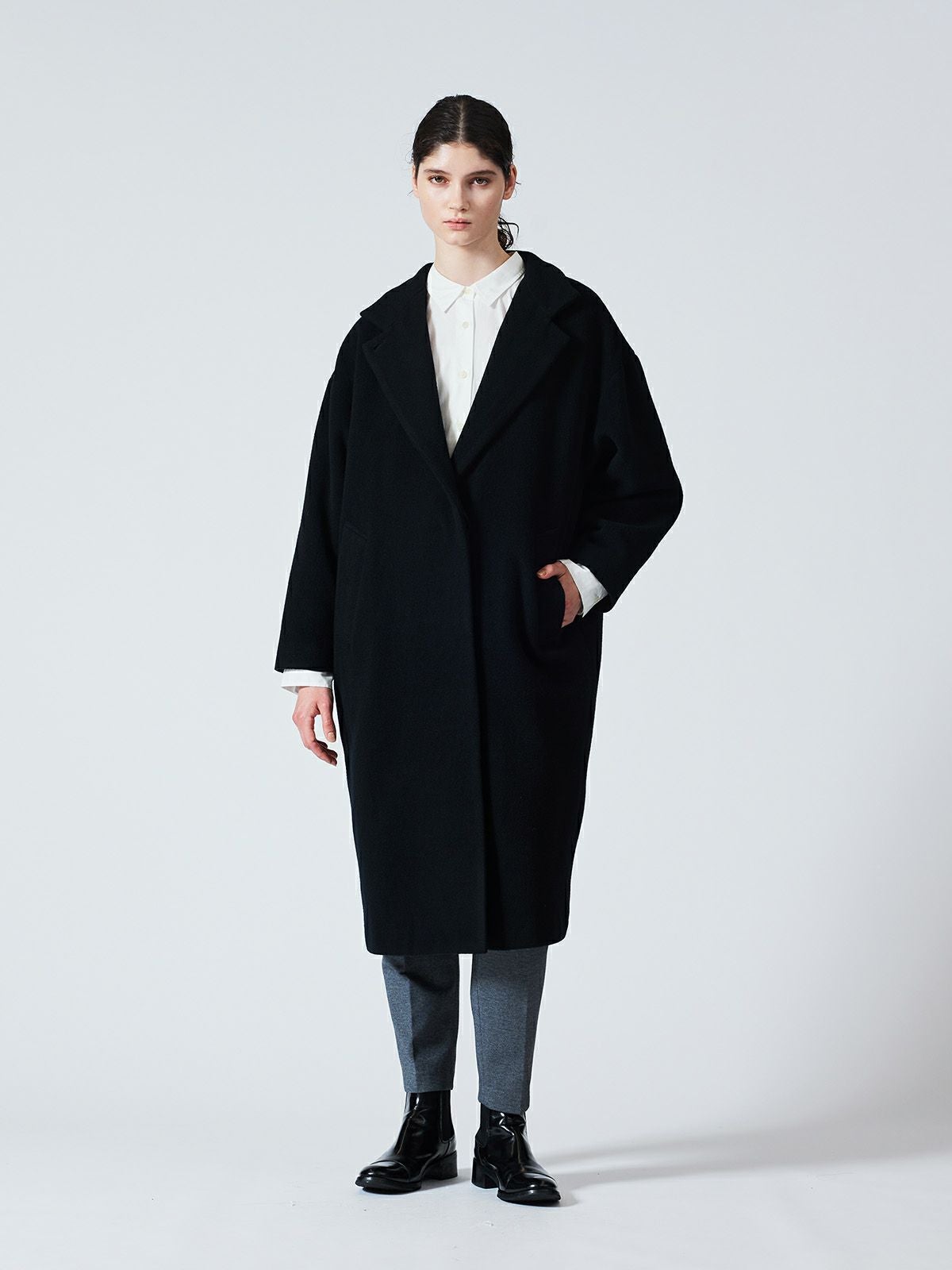mizuiro ind ウールブレンドスタンドカラーコート｜ MARcourt ONLINE