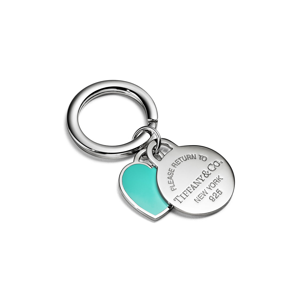 Return to Tiffany®:Round and Heart Tag Key Ring in Silver with