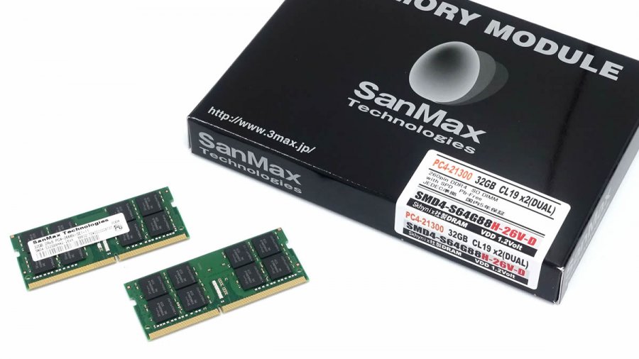 1枚で32GBの大容量や片面16GBなど、サンマックスDDR4 3200MHz対応