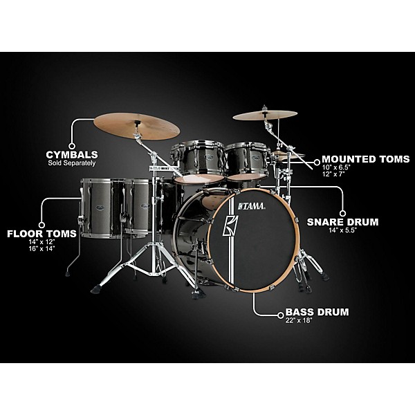 TAMA Superstar Hyper-Drive Maple 6-Piece Shell Pack Midnight Gold