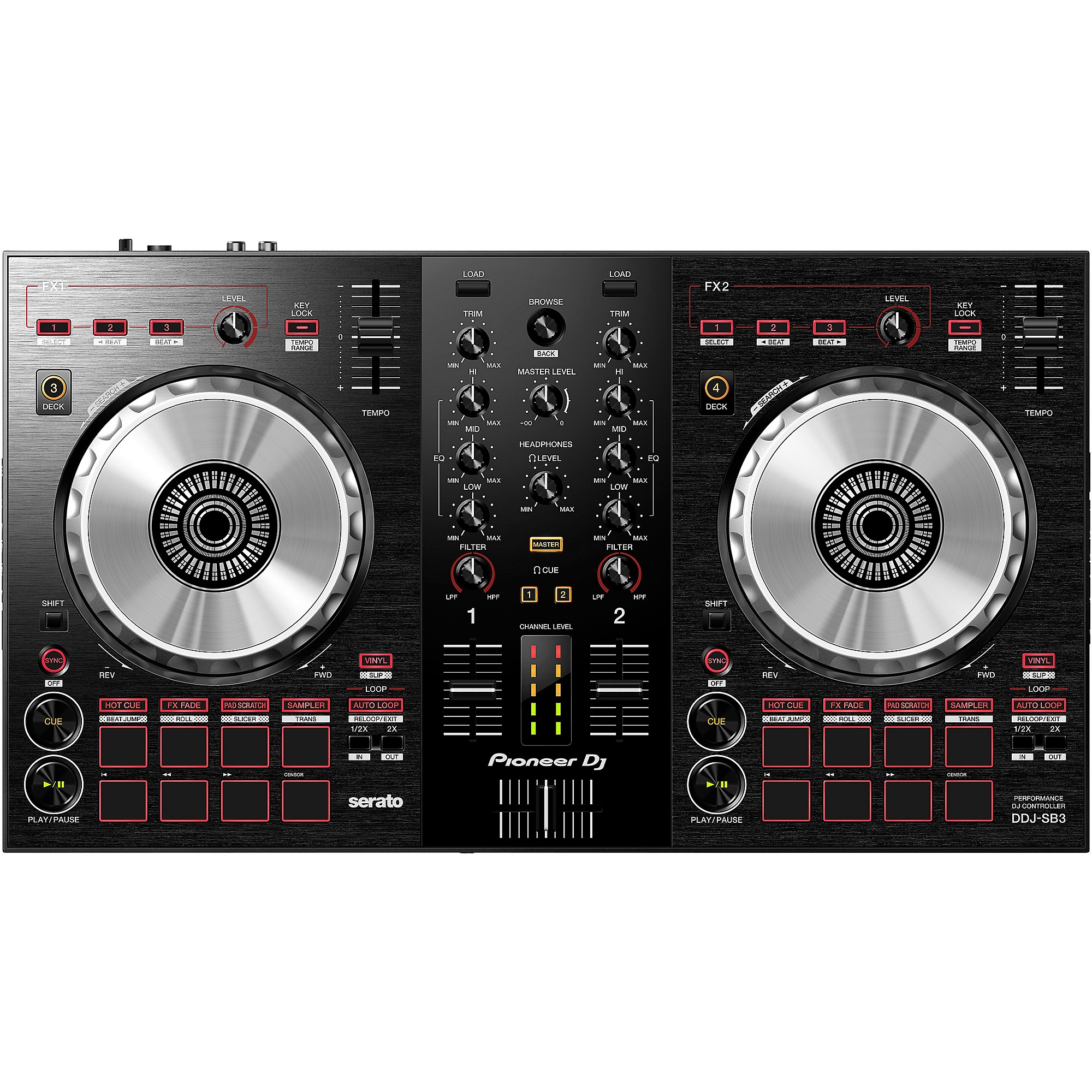 Pioneer DJ DDJ-SB3 Serato DJ Controller with Pad Scratch | Guitar