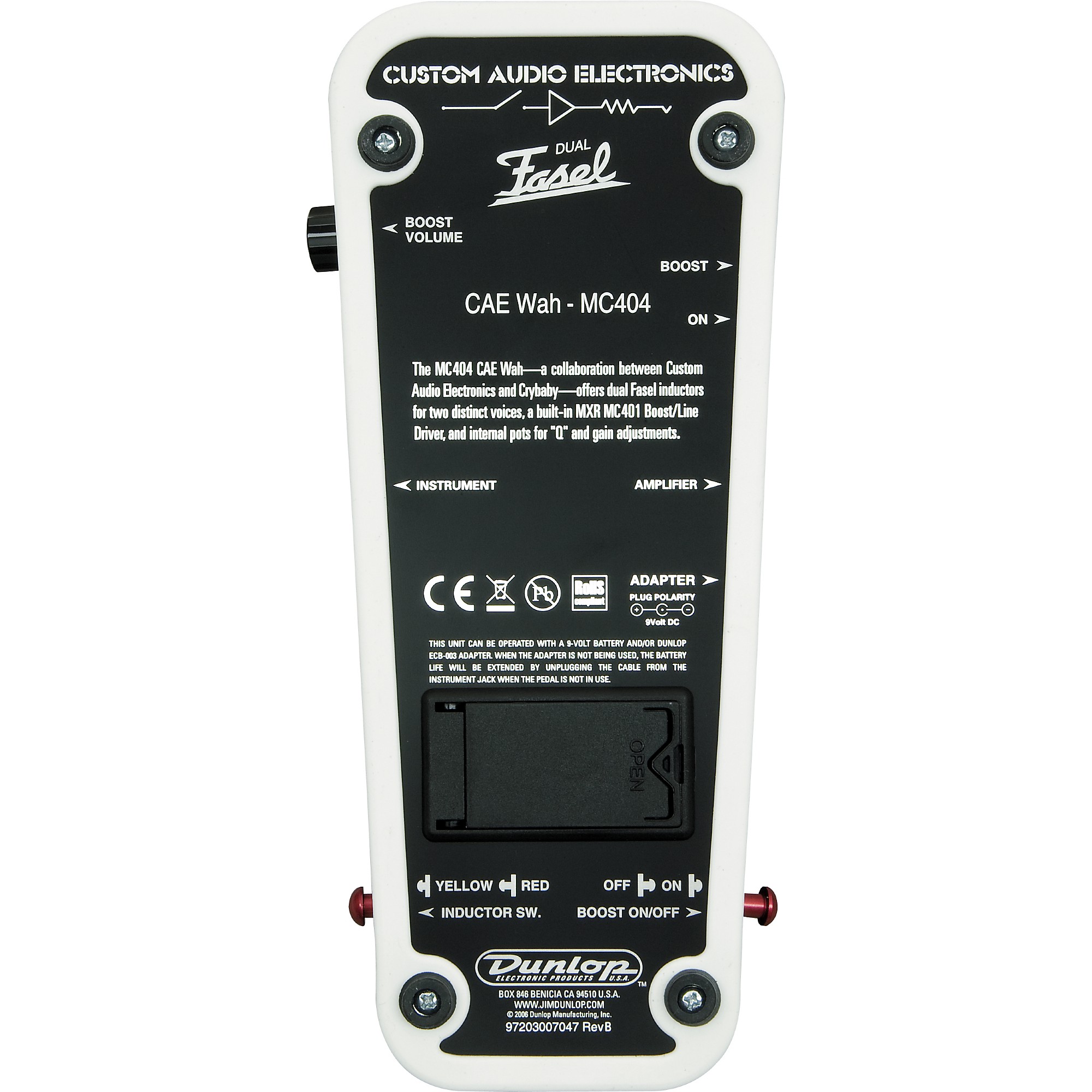 MXR MC404 CAE Dual Inductor Wah Guitar Effects Pedal Black