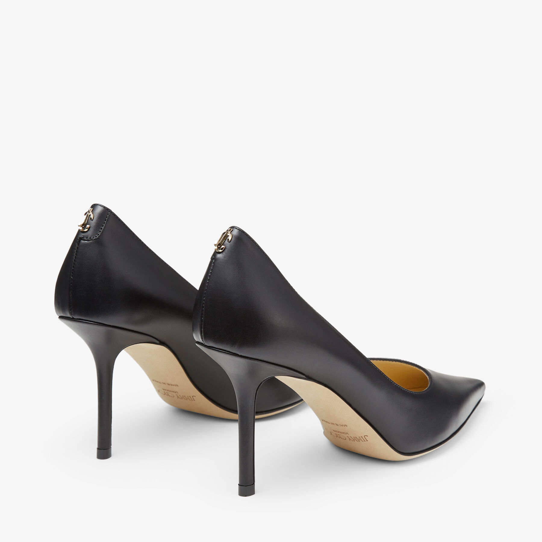 Black Calf Leather Pumps with JC Emblem | LOVE 85 | Autumn 2022