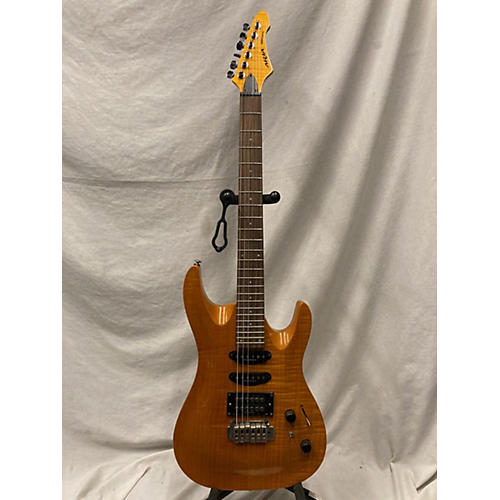 Aria PRO II MAGNA SERIES Solid Body Electric Guitar Trans Amber