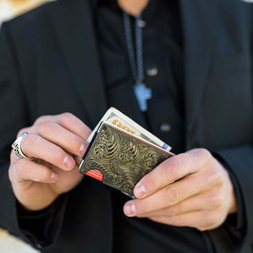 Custom Gunmetal Montana Credit Card & Cash Case (3.50