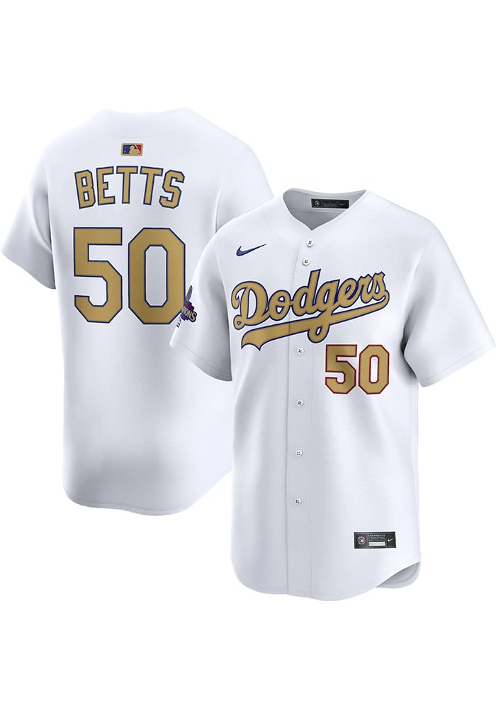 Mookie Betts Los Angeles Dodgers Mens White 2024 World Series