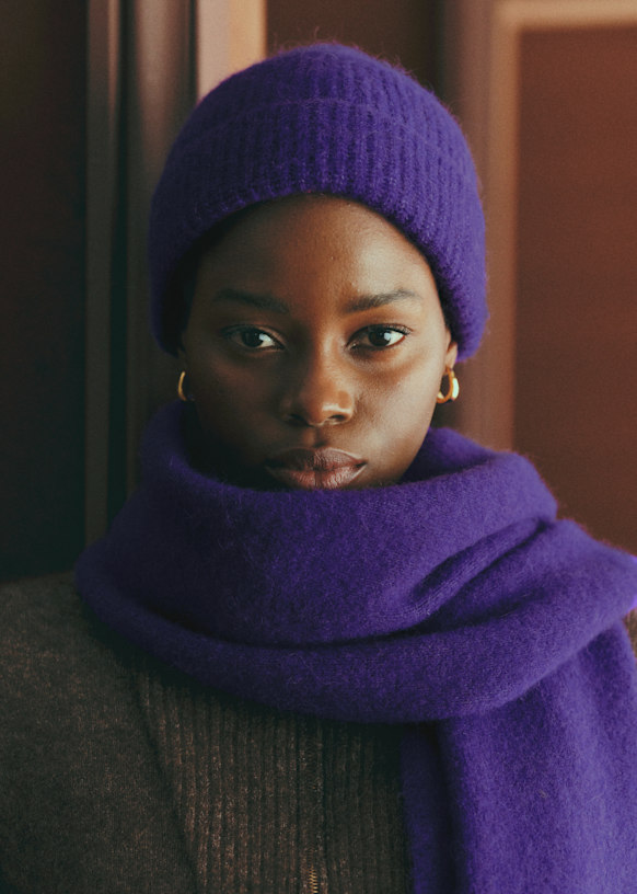 Paul ビーニー帽 - ピンクチーク - ベビーアルパカ - Sézane