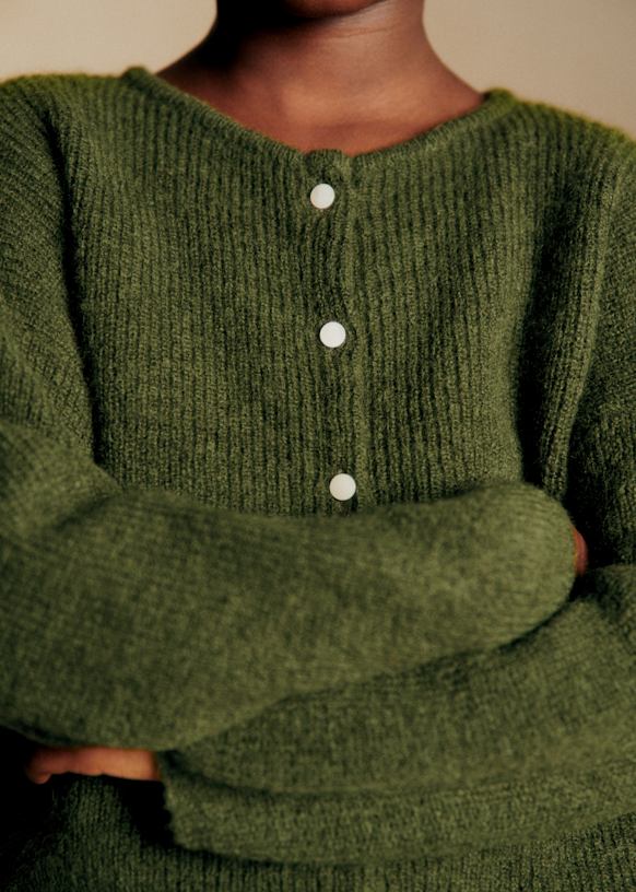 Gaspard Cardigan - Perfect Green - Super kid mohair - Sézane