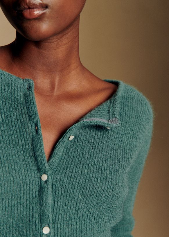 Gaspardカーディガン - キャメル - スーパーキッドモヘア - Sézane