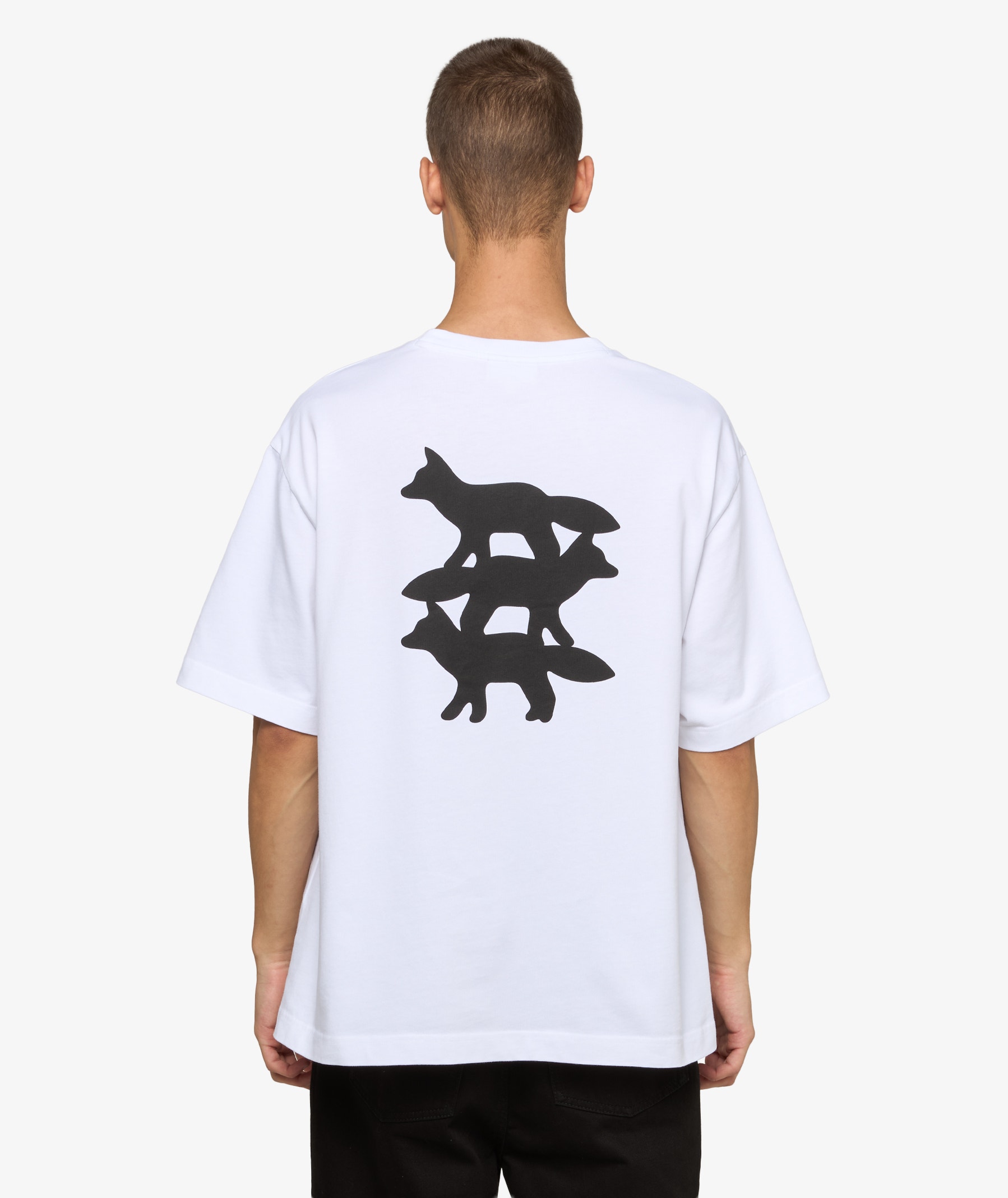 MAISON KITSUNÉ Stunt Fox Oversize T-Shirt | White | SVD