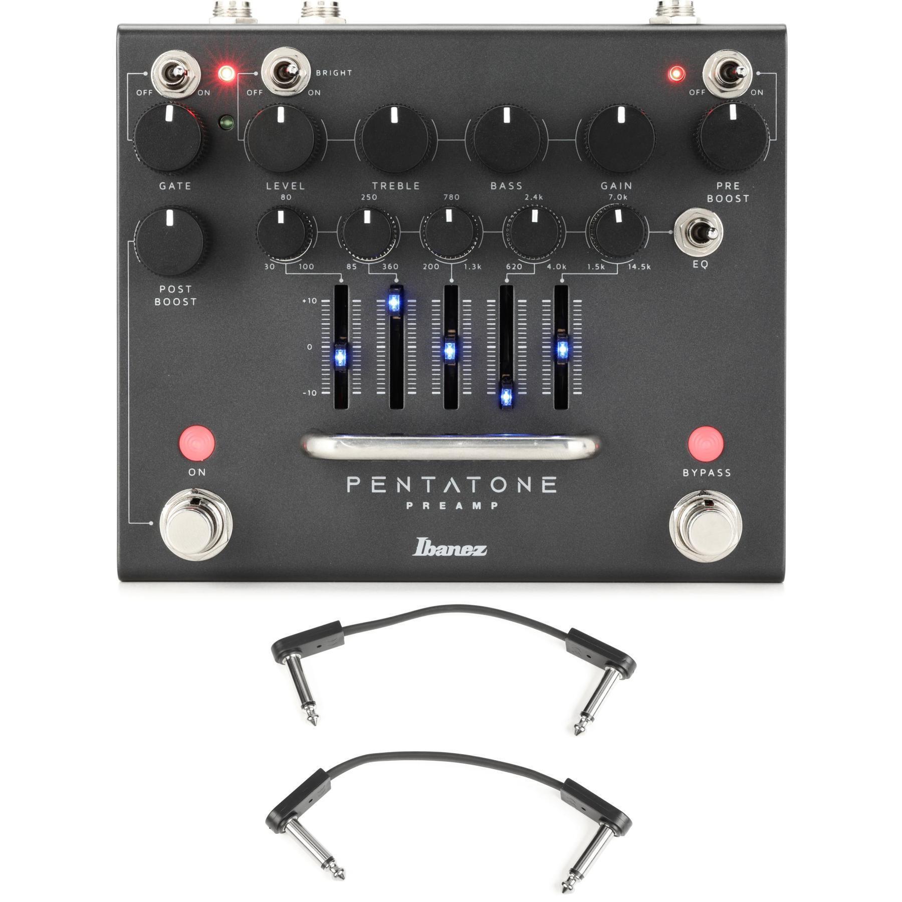 Ibanez Pentatone Preamp and Equalizer Pedal with EBS Patch Cables