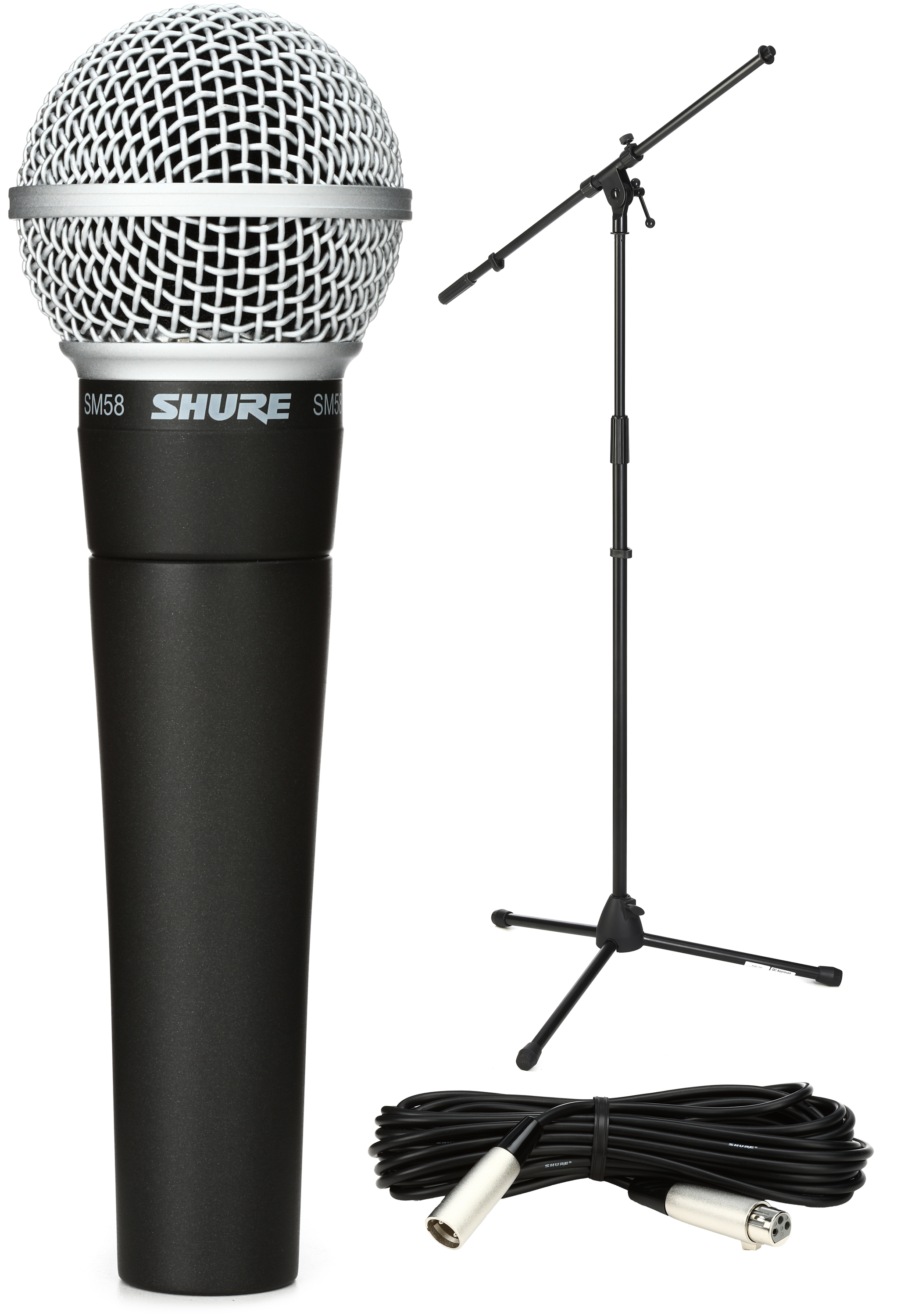 Shure SM58 Cardioid Dynamic Microphone & XLR Cable Bundle with