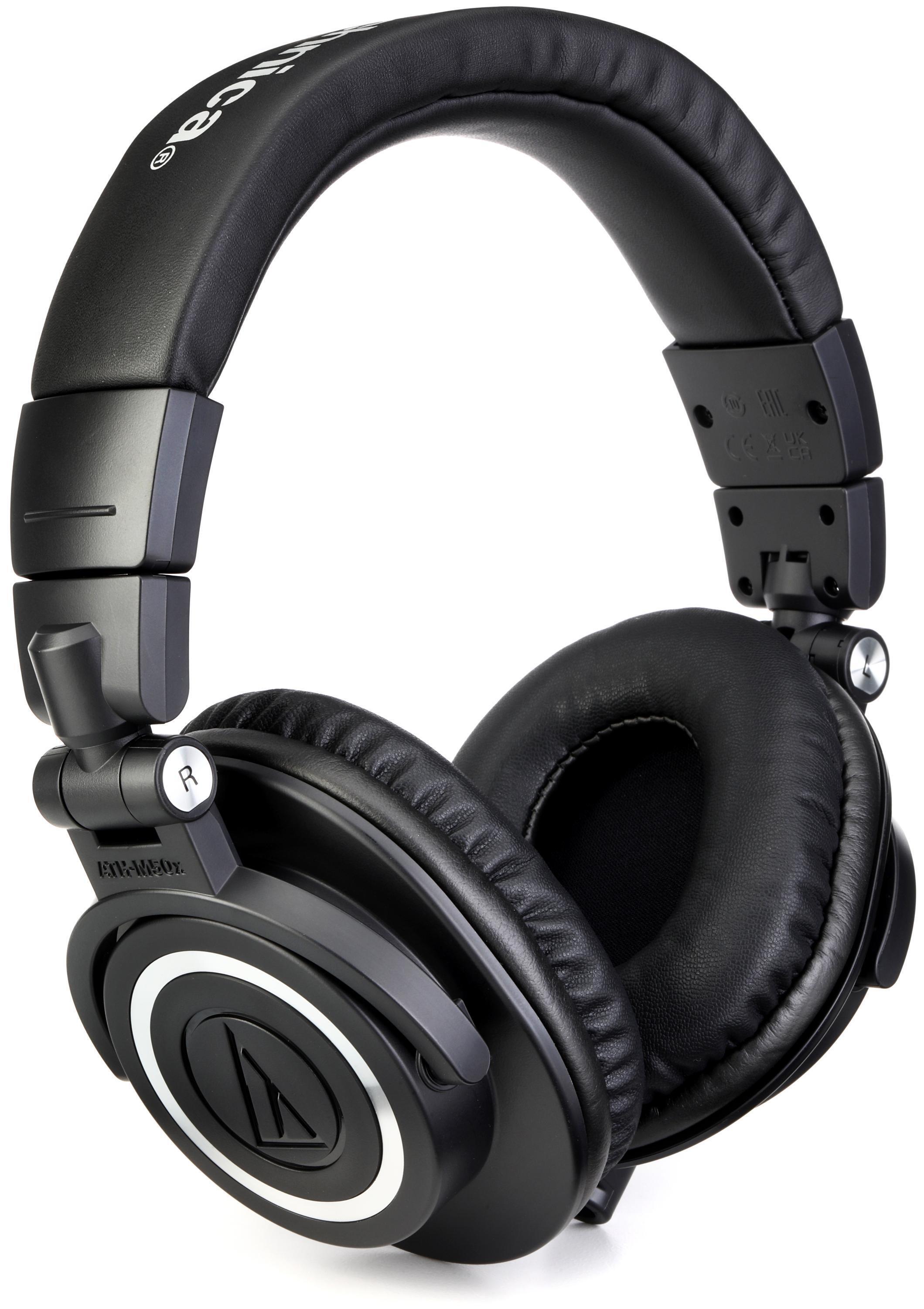 Audio-Technica ATH-M50x Studio Monitoring Headphones - Black on