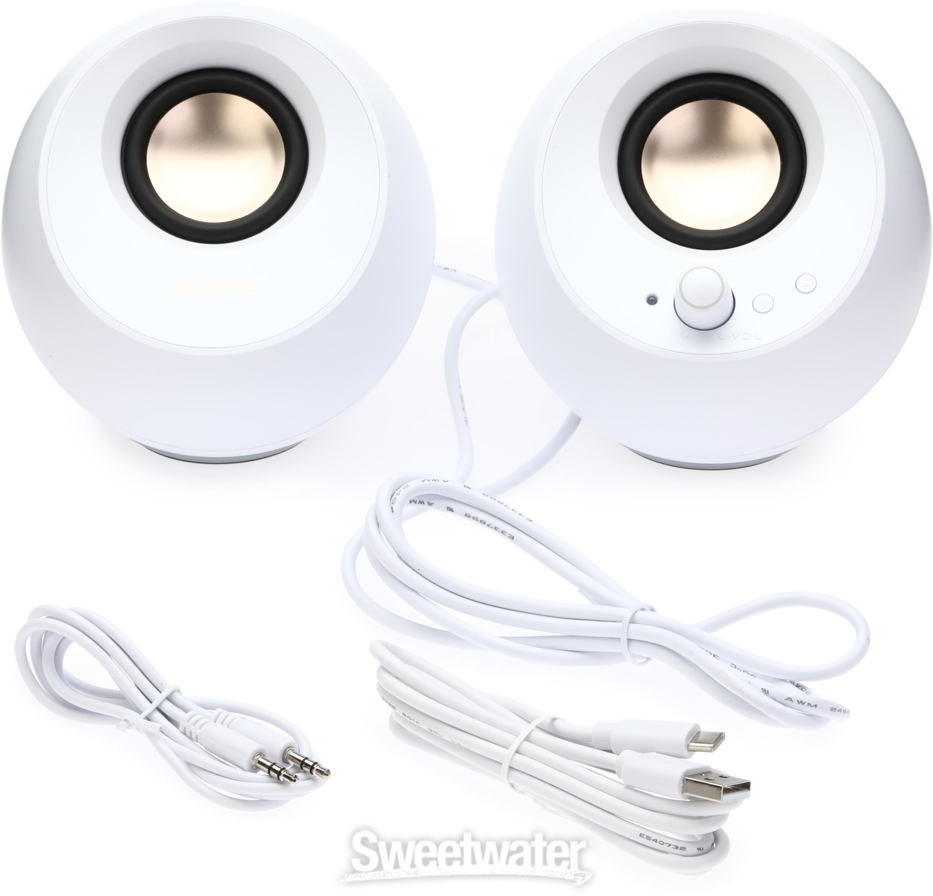 Creative Labs Pebble Pro Computer Speakers - White, Pair | Sweetwater