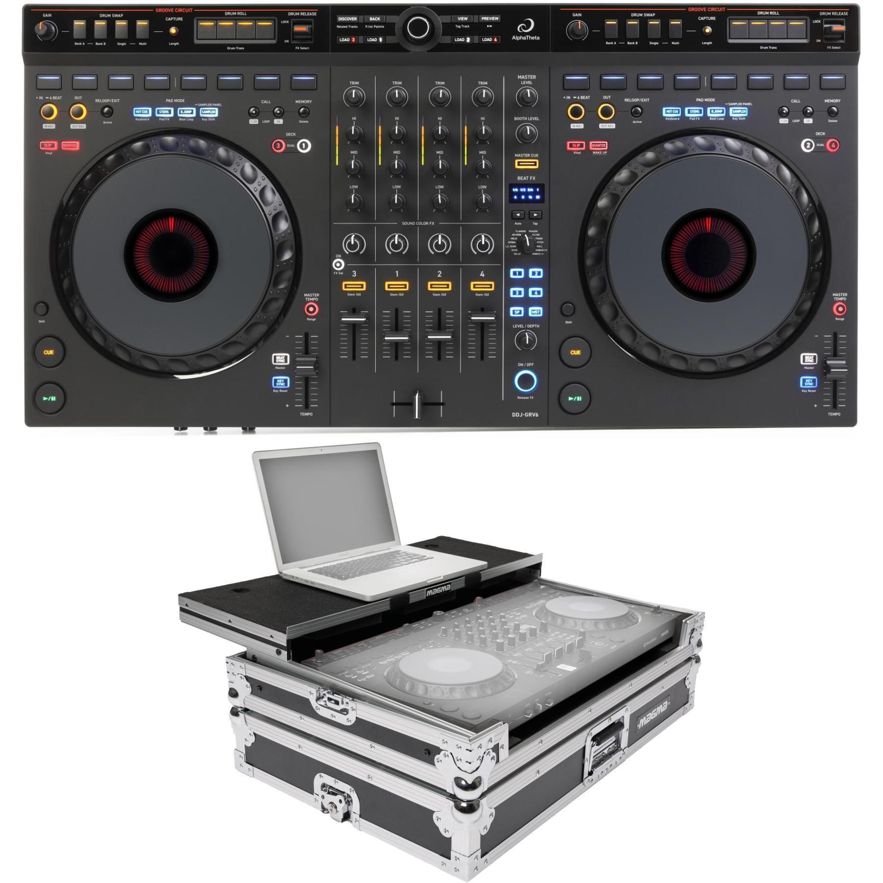 AlphaTheta DDJ-GRV6 4-channel DJ Controller with Workstation