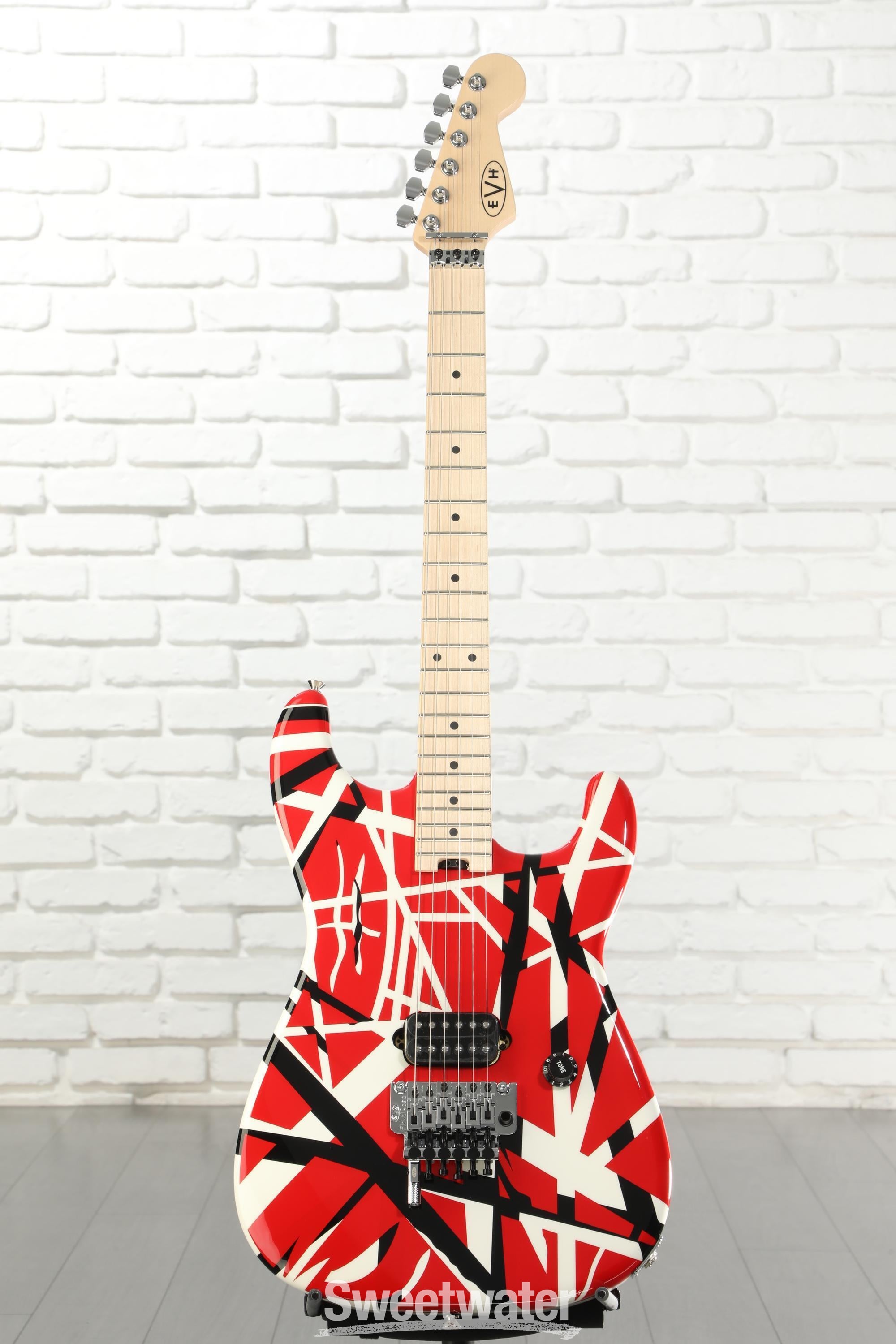 EVH Striped Series - Red with Black and White Stripes | Sweetwater