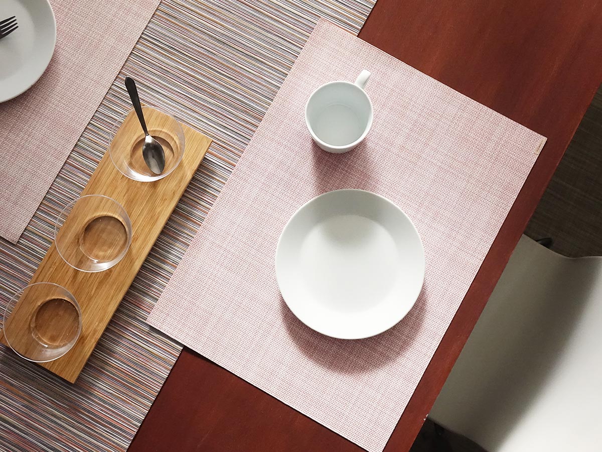 チルウィッチ ランチョンマット ミニバスケットウィーブ｜薄ピンク色