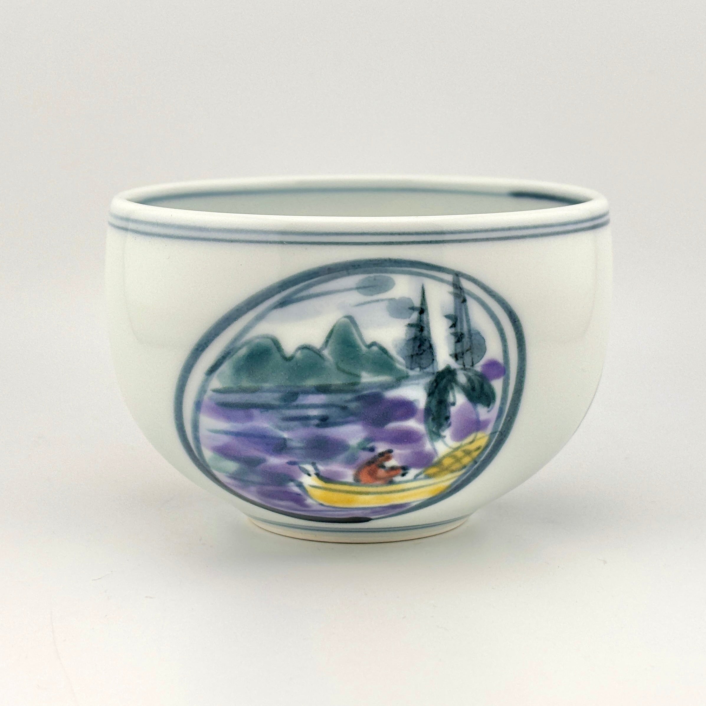 青木龍山】文化勲章受章 日本芸術院会員 名窯 青木龍山作 染付丸花丸紋