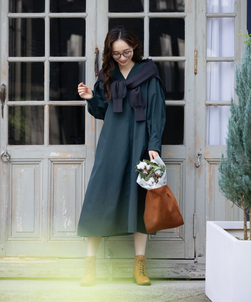 大きいサイズ レディース ワンピース Vネック 長袖｜sabstreet my