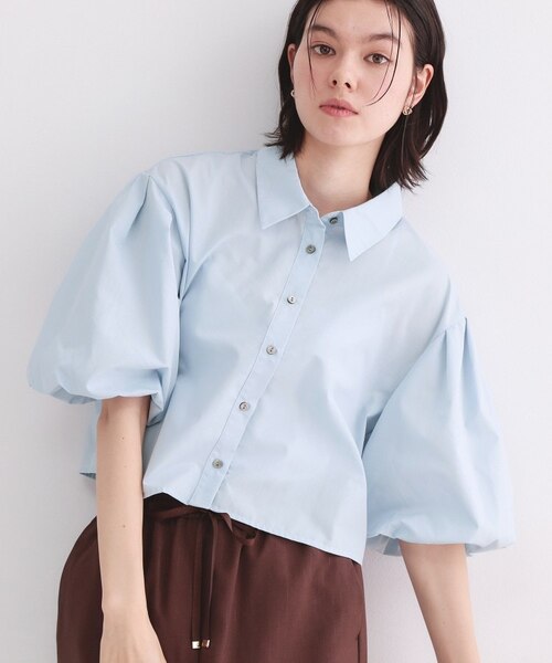 バルーンスリーブシャツ【洗濯機洗い可】｜オペーク ドット クリップの