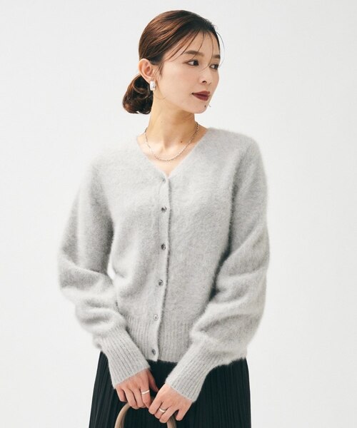 ふわふわニット/前後2WAY】フォックスカシミヤカーディガン｜ワールド
