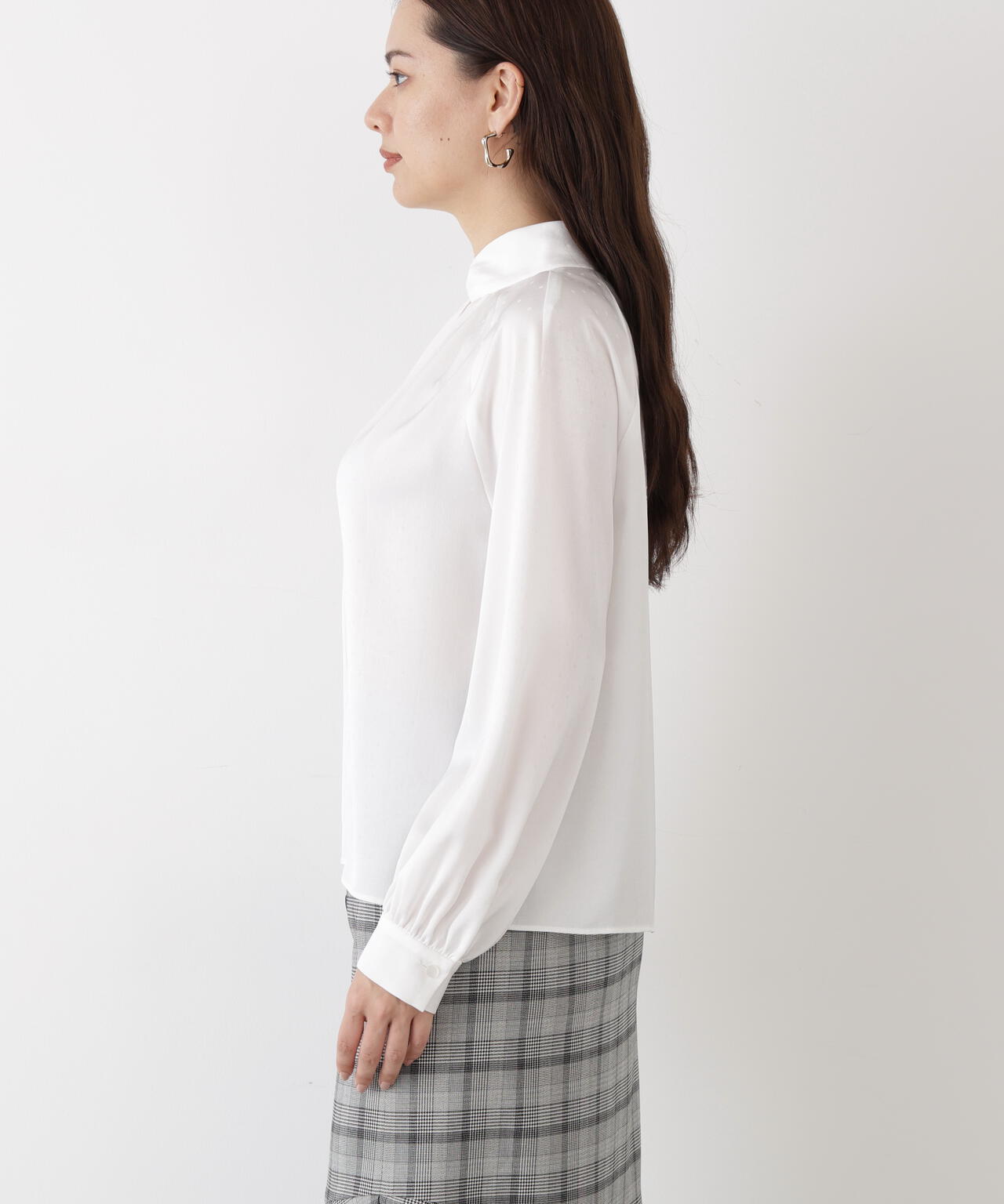 ギャザーネックドットジャガードブラウス | PINKY&DIANNE（ピンキー