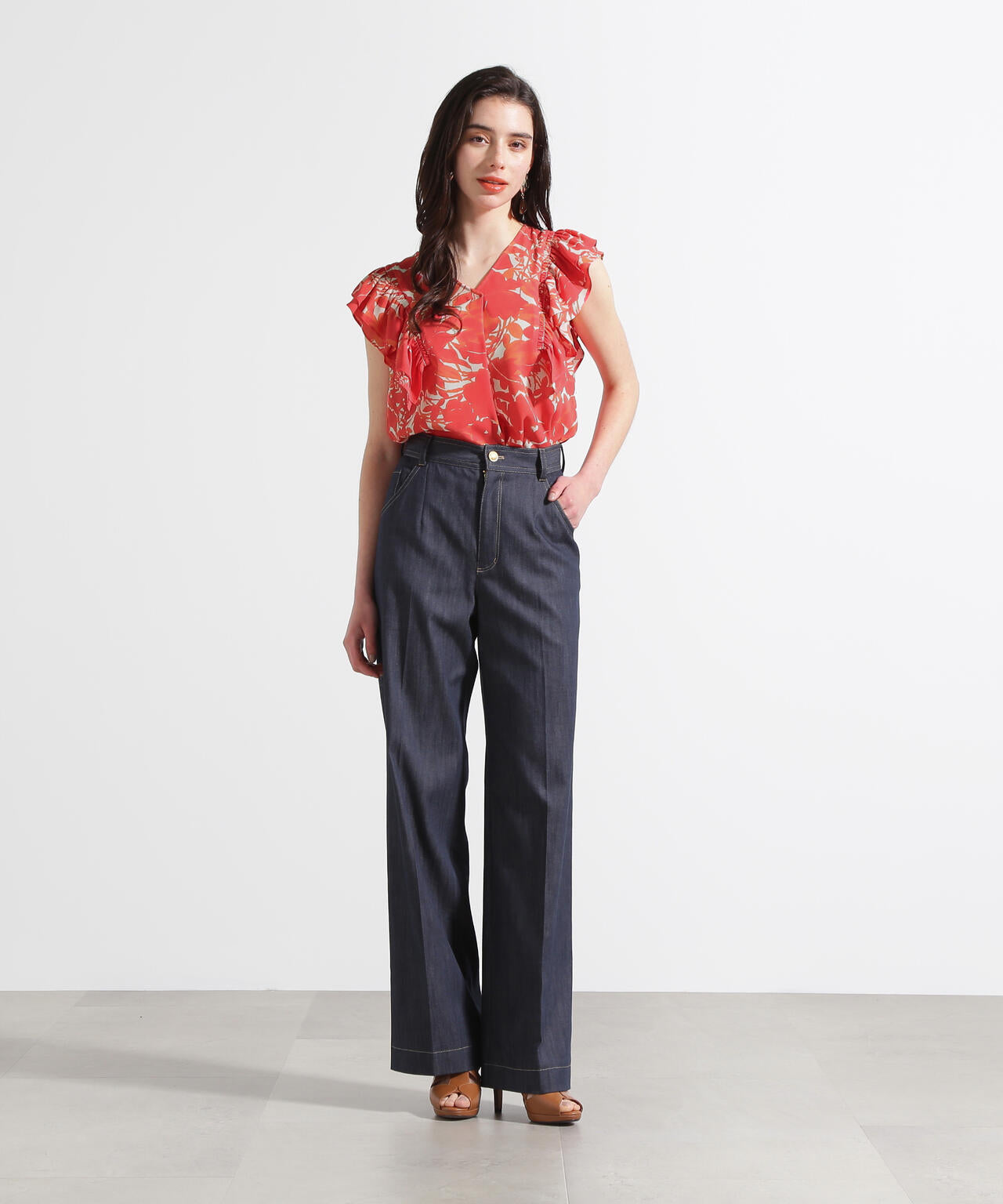 接触冷感]グラデーションフラワープリントブラウス | PINKY&DIANNE