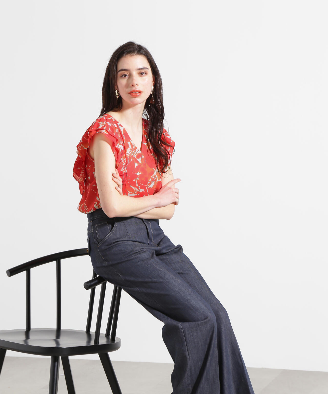 接触冷感]グラデーションフラワープリントブラウス | PINKY&DIANNE