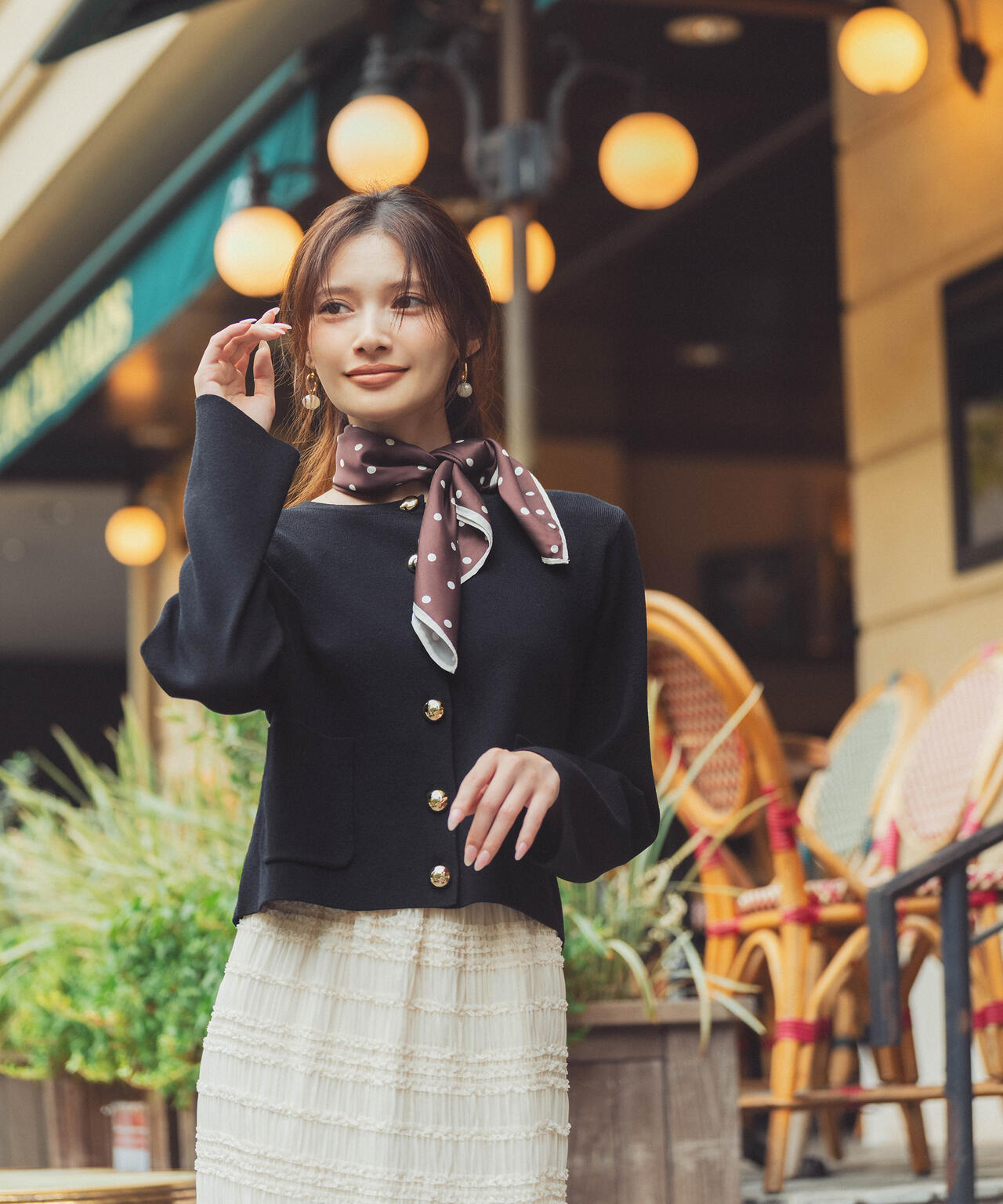 青島心さん着用】＜ハンドウォッシャブル＞シルク混ニットカーディガン