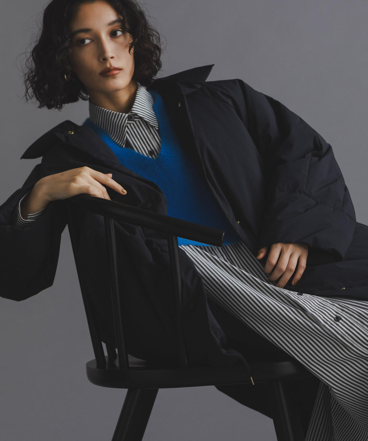 西川ダウン(R)」ミドル丈バックタックコート | NANO universe（ナノ