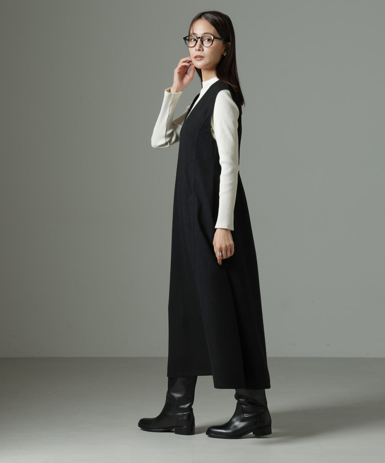 Vネックジャンパースカート | NANO universe（ナノ・ユニバース